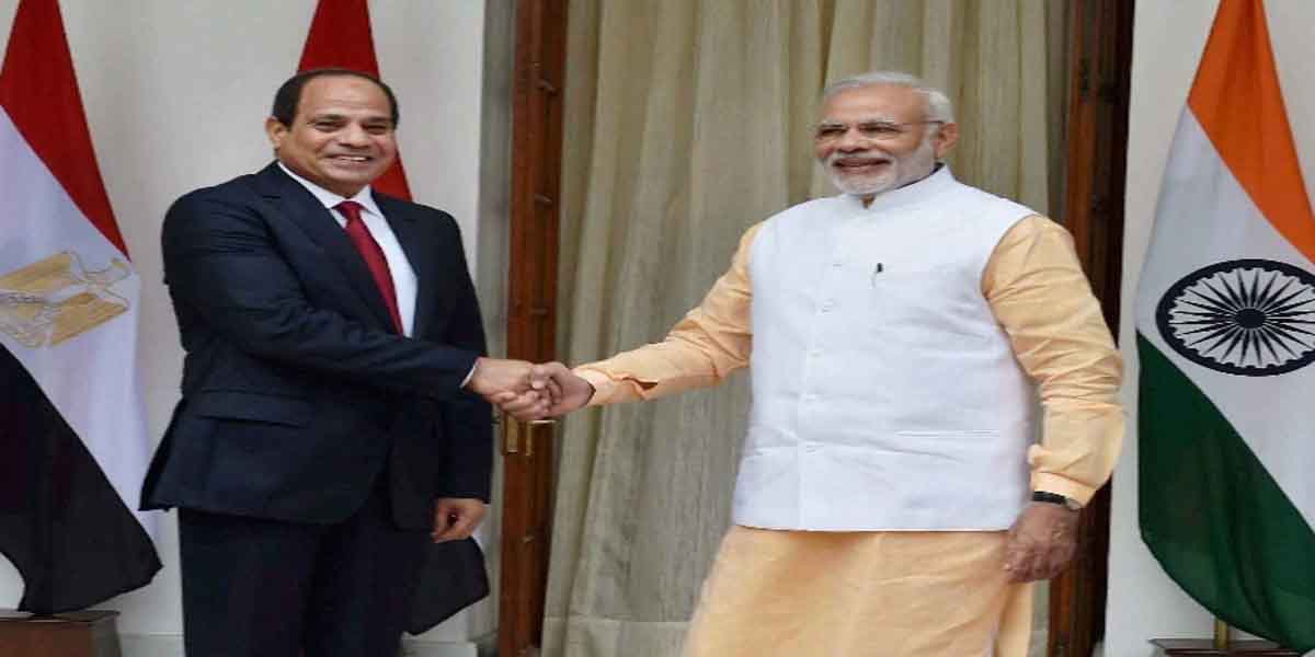 पीएम मोदी और मिस्र के राष्ट्रपति में बातचीत
