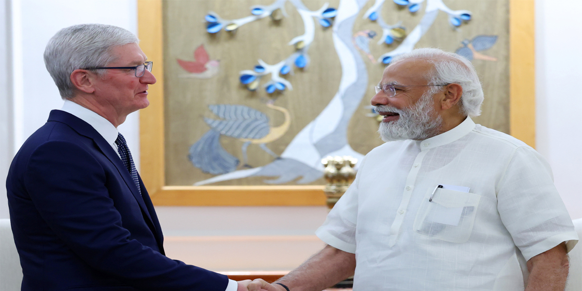 मोदी से मिले एप्पल के सीईओ टिम कुक