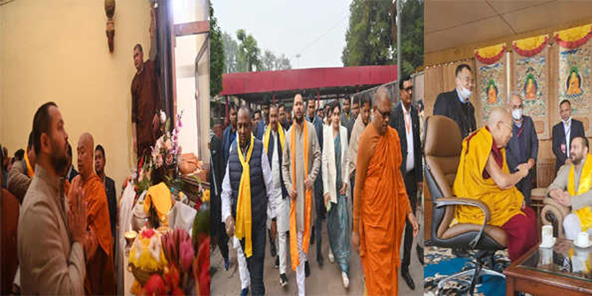 तेजस्वी यादव ने महाबोधि मंदिर में विशेष पूजा अर्चना की