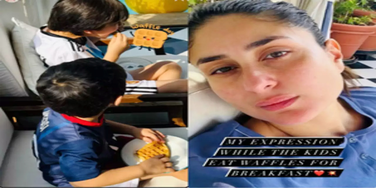 बेटे तैमूर और जेह ने लिया वफल का आनंद, करीना कपूर ने तस्वीरें शेयर की