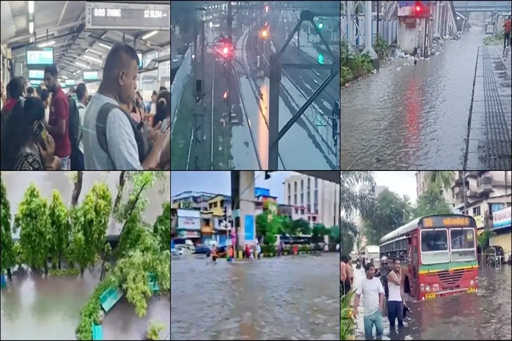 मुंबई में भारी बारिश के कारण सड़कों पर जलभराव, ट्रेन सेवा प्रभावित