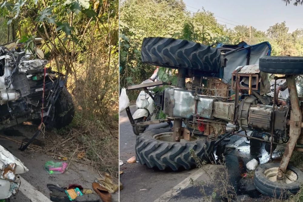 ट्रक ने कांवड़ियों से भरी ट्रैक्टर ट्रॉली में मारी टक्कर, दो की मौत