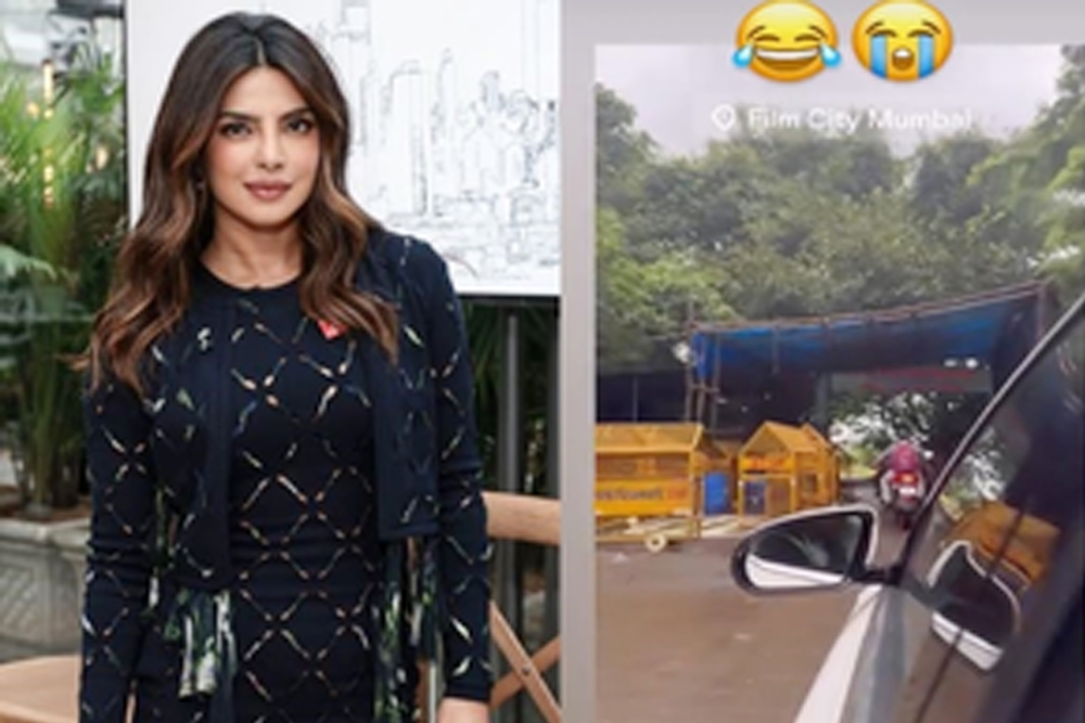 मुंबई के गोरेगांव फिल्म सिटी पहुंची एक्ट्रेस प्रियंका चोपड़ा