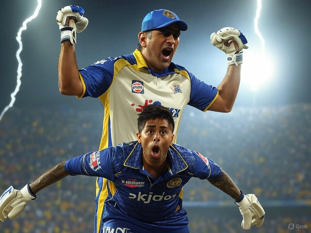 MS Dhoni: धोनी की गर्जना या बिजली की चमक? 12 सेकेंड में SKY हुए क्लीन बोल्ड…