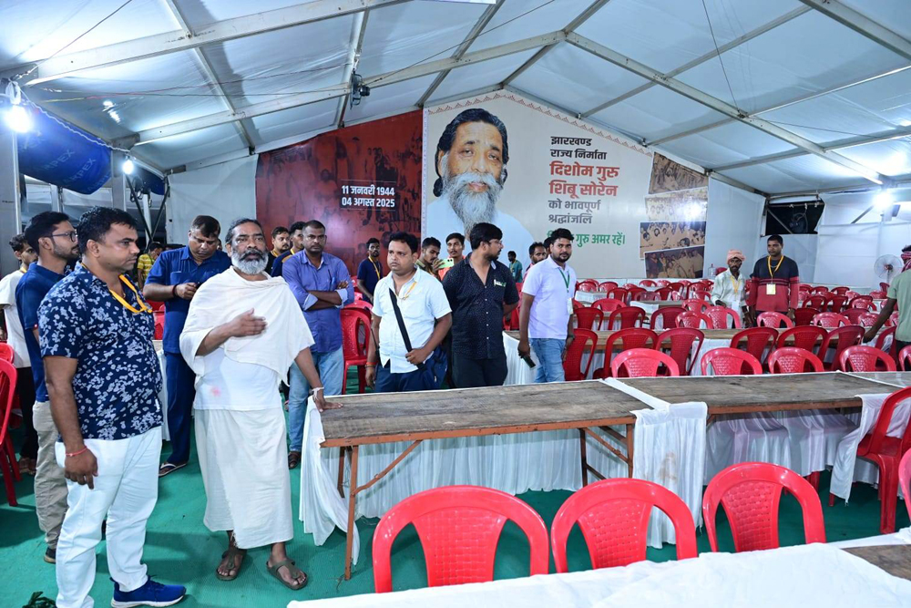 दिशोम गुरु शिबू सोरेन जी के श्राद्ध कर्म की तैयारियां ज़ोरों पर