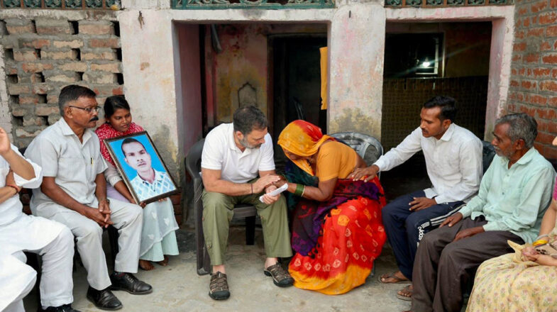राहुल गांधी ने हरिओम वाल्मीकि के परिजनों से की मुलाकात