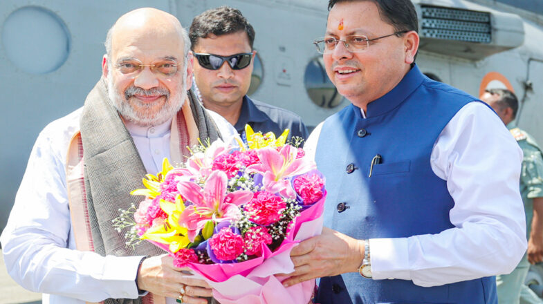 केंद्रीय गृहमंत्री अमित शाह के दौरे को लेकर सीएम धामी ने लिया कार्यक्रम स्थल का जायजा