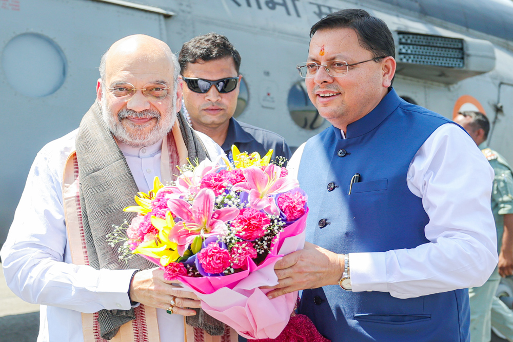 केंद्रीय गृहमंत्री अमित शाह के दौरे को लेकर सीएम धामी ने लिया कार्यक्रम स्थल का जायजा
