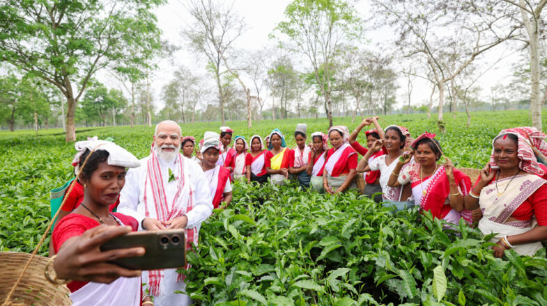 डिब्रूगढ़ के एक चाय बागान में बोले मोदी- ‘मैं भी चाय वाला हूं’