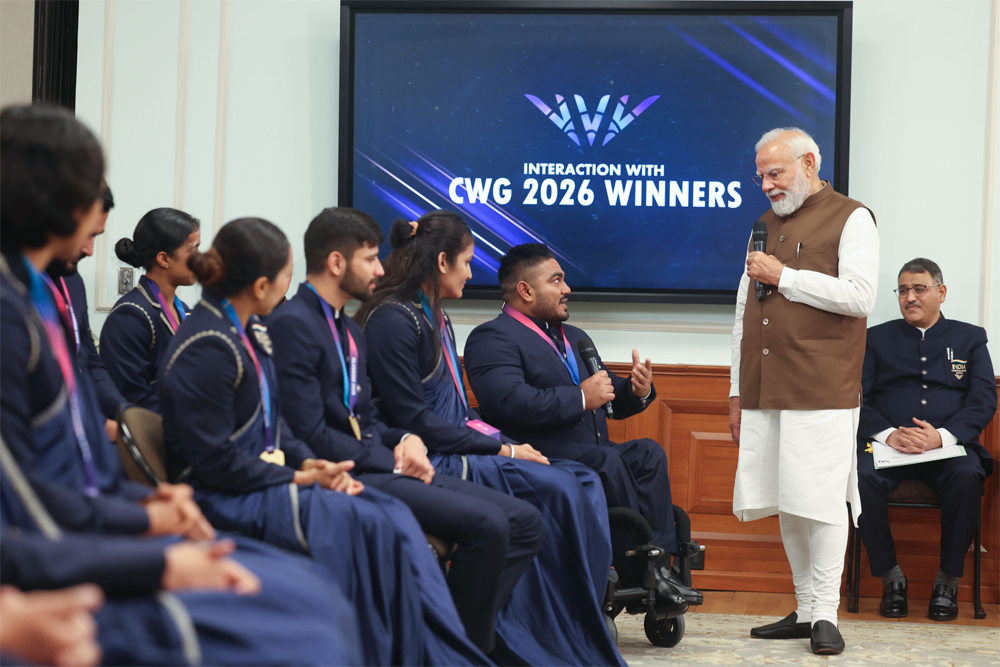 कॉमनवेल्थ पदक विजेताओं से मिले मोदी
